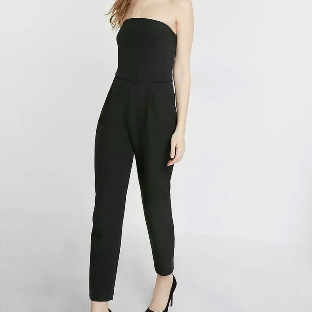 Express Black Strapless Jumpsuit